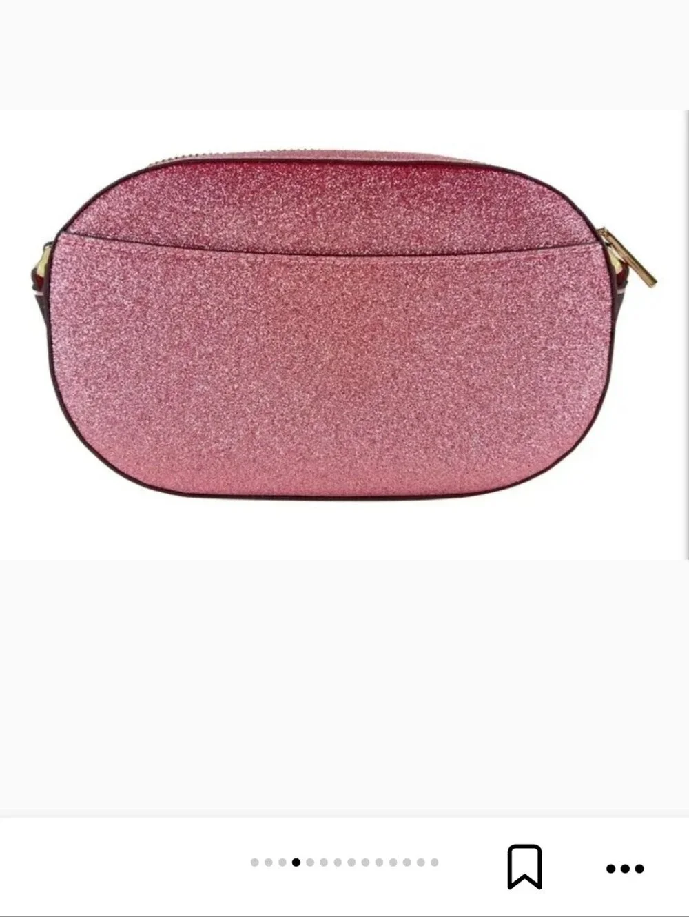kate spade NWT Glimmer Mixed Mate Glimmer Mitten Pink Glitter Oval Crossbody Bag - Picture 3 of 9